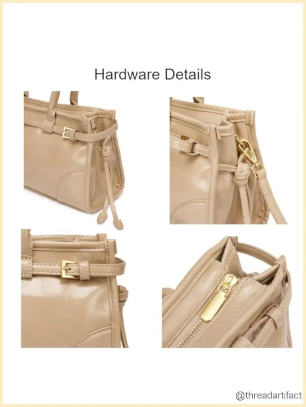 Faux Leather Structured Shoulder Crossbody Bag with Detachable Strap